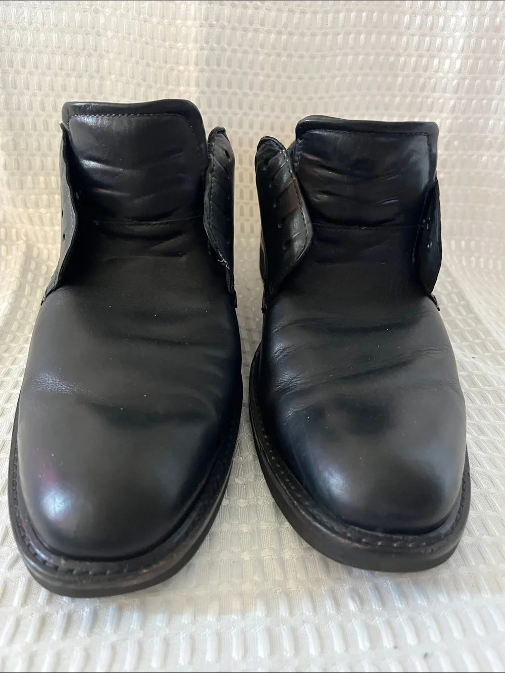 ECCO Black Leather Oxford Dress Shoes EU 45 US 11-11.5 Comfort Slip On Lace Up